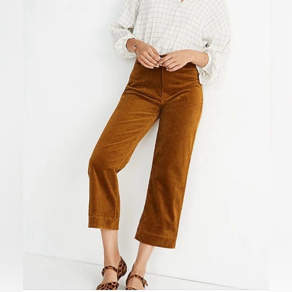 Madewell Brown Corduroy Pants Straight-Leg sz 30 Boho Casual